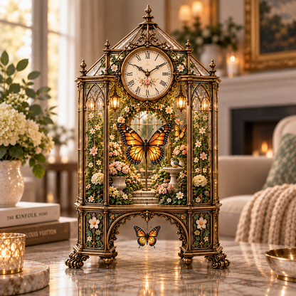 🌿 Secret Garden Timekeeper™ – Lighted Botanical Tabletop Clock Collection