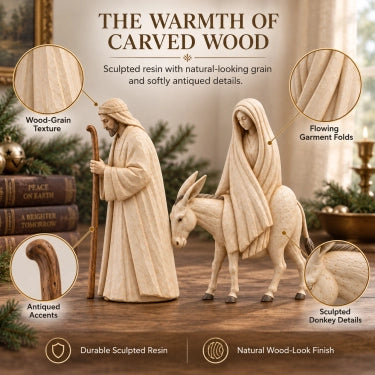 ✨ Before the Manger™ – Journey to Bethlehem Mary & Joseph Nativity Figurine Set