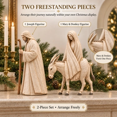 ✨ Before the Manger™ – Journey to Bethlehem Mary & Joseph Nativity Figurine Set