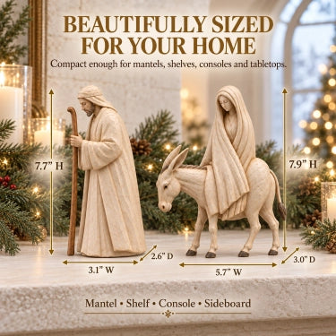 ✨ Before the Manger™ – Journey to Bethlehem Mary & Joseph Nativity Figurine Set