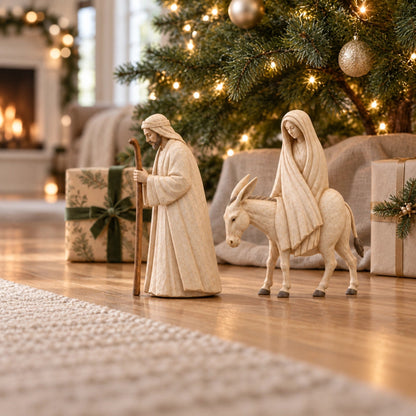 ✨ Before the Manger™ – Journey to Bethlehem Mary & Joseph Nativity Figurine Set