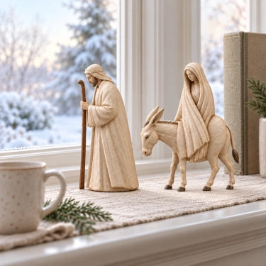 ✨ Before the Manger™ – Journey to Bethlehem Mary & Joseph Nativity Figurine Set