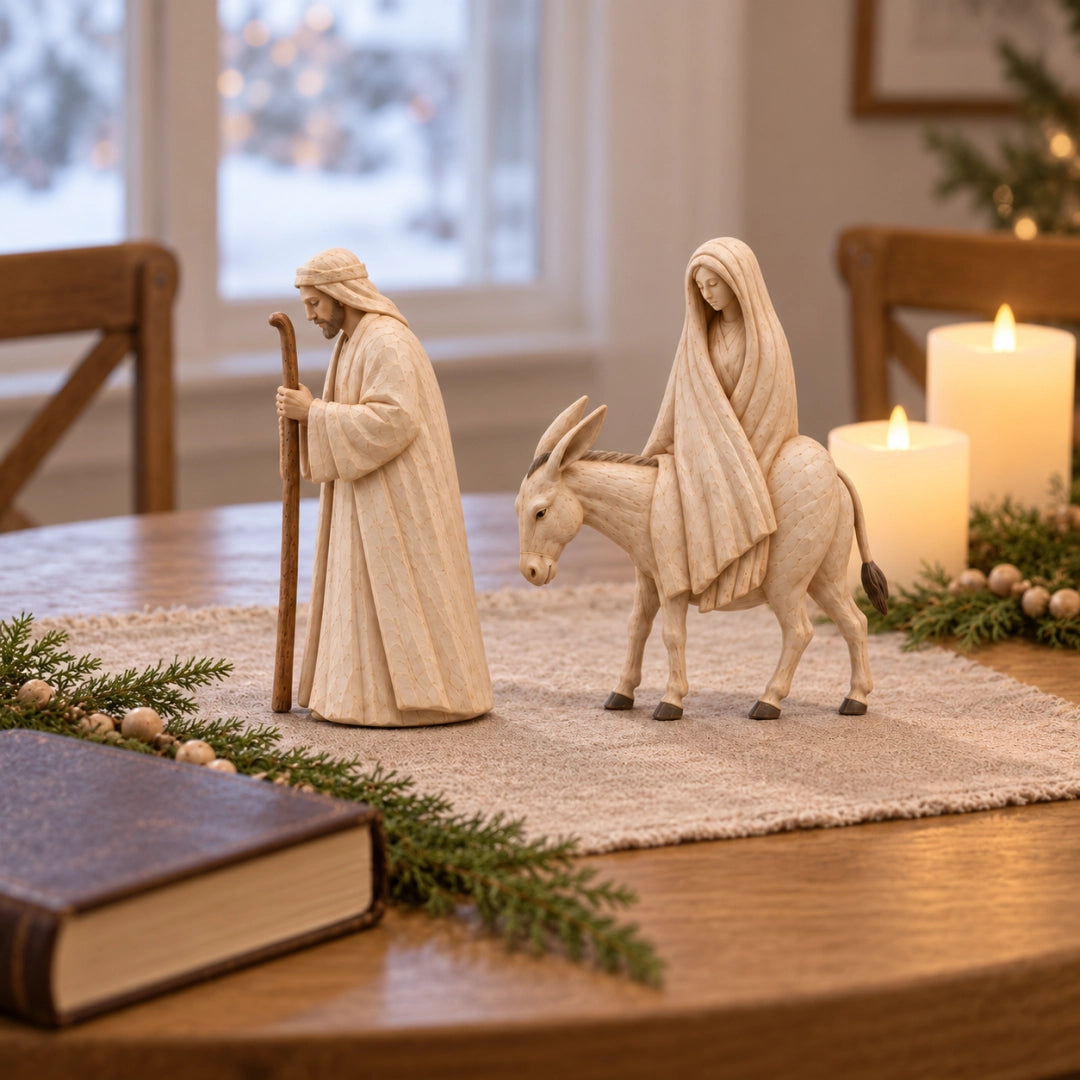 ✨ Before the Manger™ – Journey to Bethlehem Mary & Joseph Nativity Figurine Set
