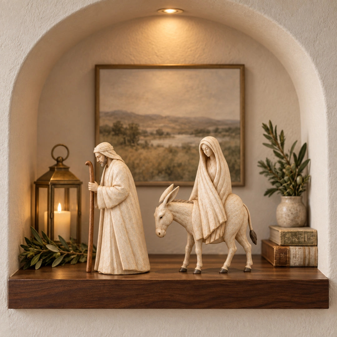 ✨ Before the Manger™ – Journey to Bethlehem Mary & Joseph Nativity Figurine Set