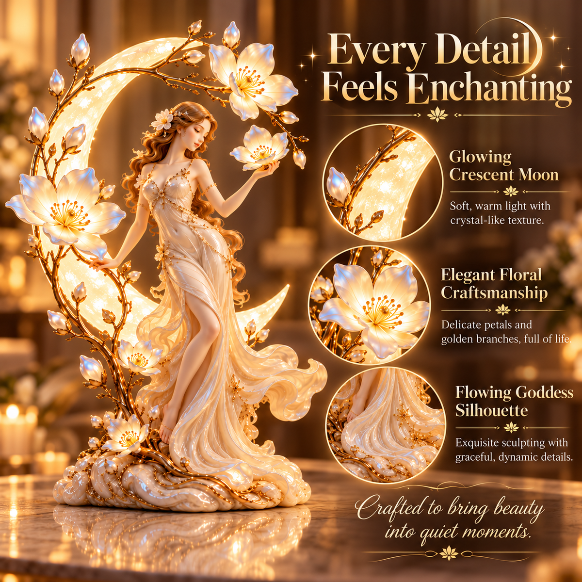 🌙 Moonlit Blossom Goddess Lamp — A Little Moonlight for Beautiful Moments ✨