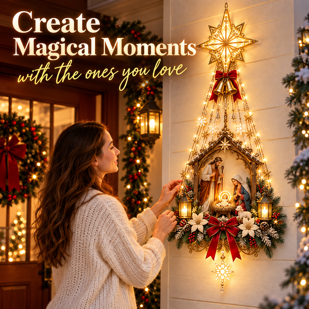🔥 49% OFF Nativity Wall Light ✨-Star of Bethlehem Lighted Nativity Wall Decor – Bring the Heart of Christmas Home ✝️