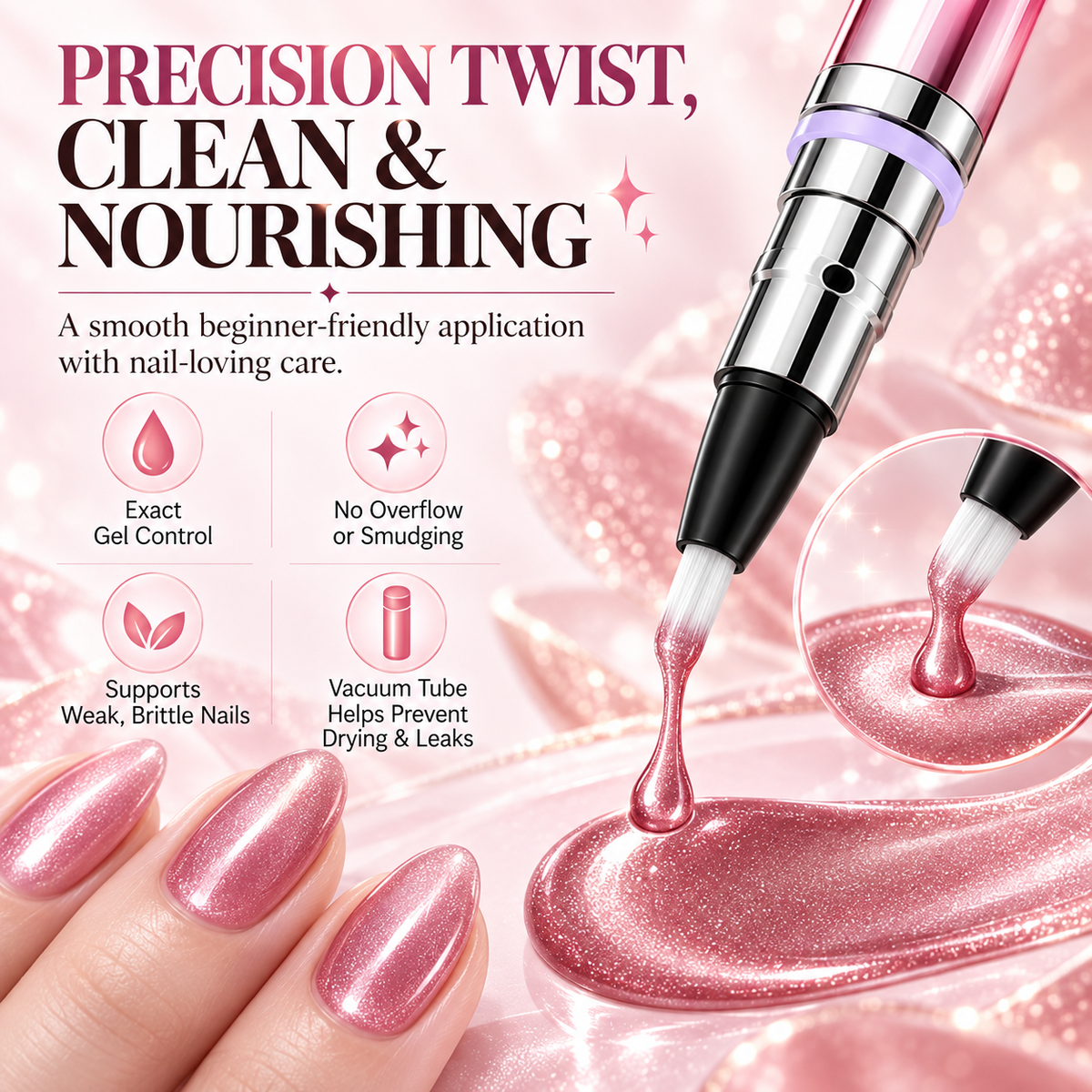 ✨6-in-1 Nail Care & Cat Eye Pen – All-in-One Base, Builder, Color & Top Coat with Magnetic Bead