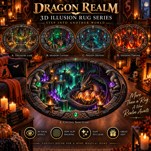 🐉 Dragon Realm 3D Illusion Rug — Step Into a World of Fantasy at Home ✨