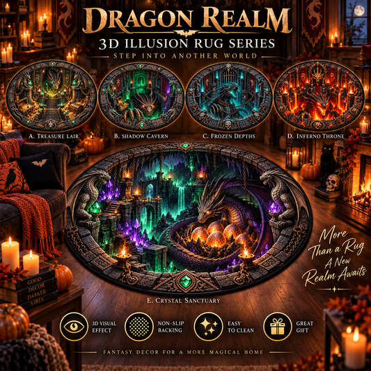 🐉 Dragon Realm 3D Illusion Rug — Step Into a World of Fantasy at Home ✨