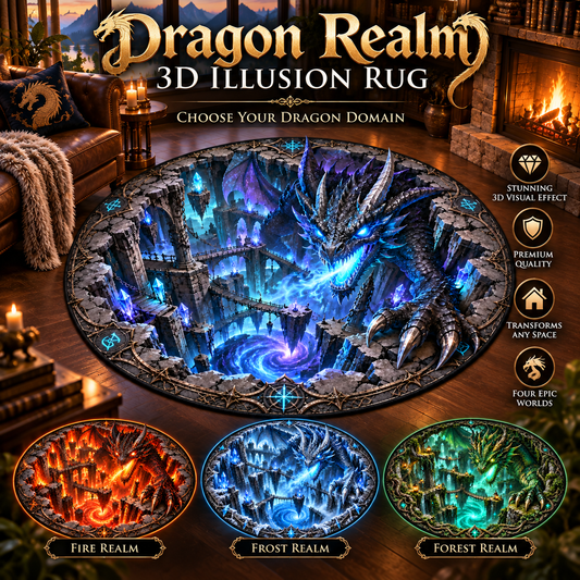 🐲 Legendary Dragon 3D Illusion Rug — Bring an Epic Realm Home
