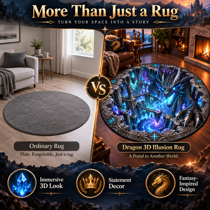🐲 Legendary Dragon 3D Illusion Rug — Bring an Epic Realm Home