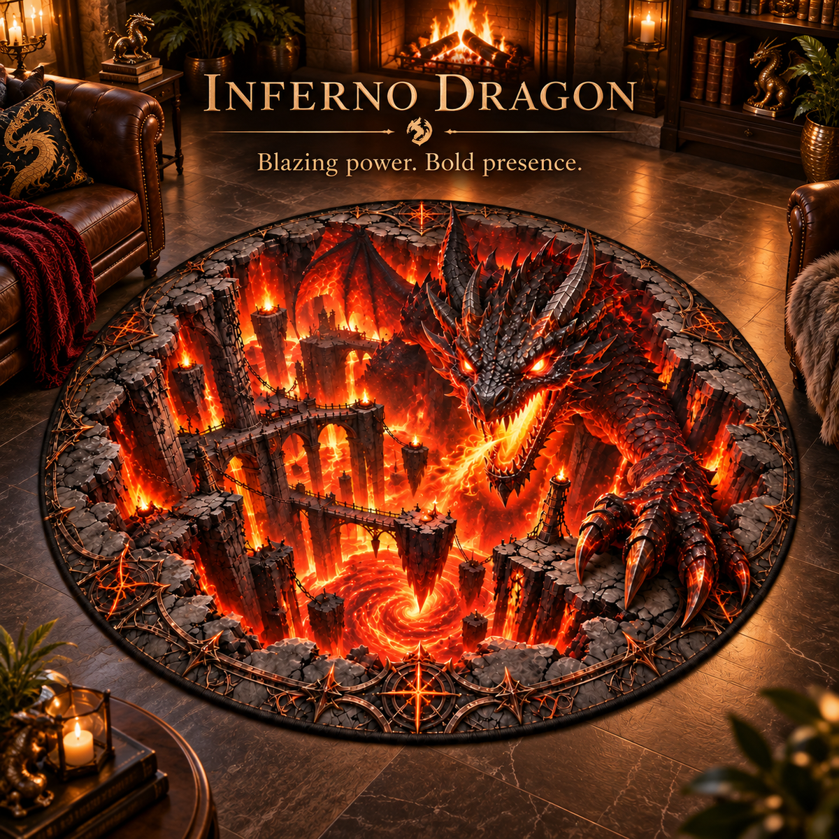 🐲 Legendary Dragon 3D Illusion Rug — Bring an Epic Realm Home