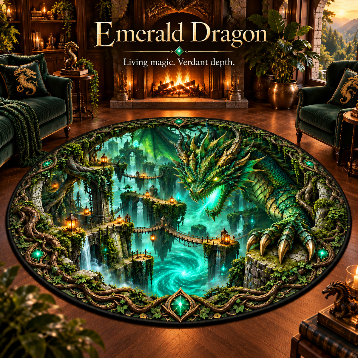 🐲 Legendary Dragon 3D Illusion Rug — Bring an Epic Realm Home