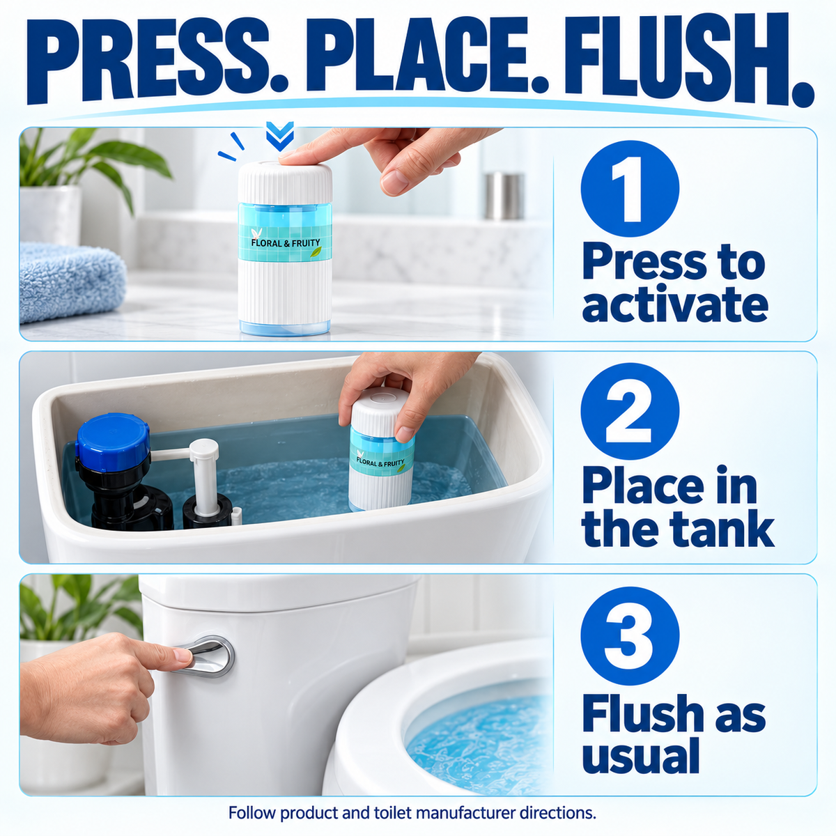 🚽 Automatic Toilet Tank Cleaner – Freshness with Every Flush 💧 (3-Pack)