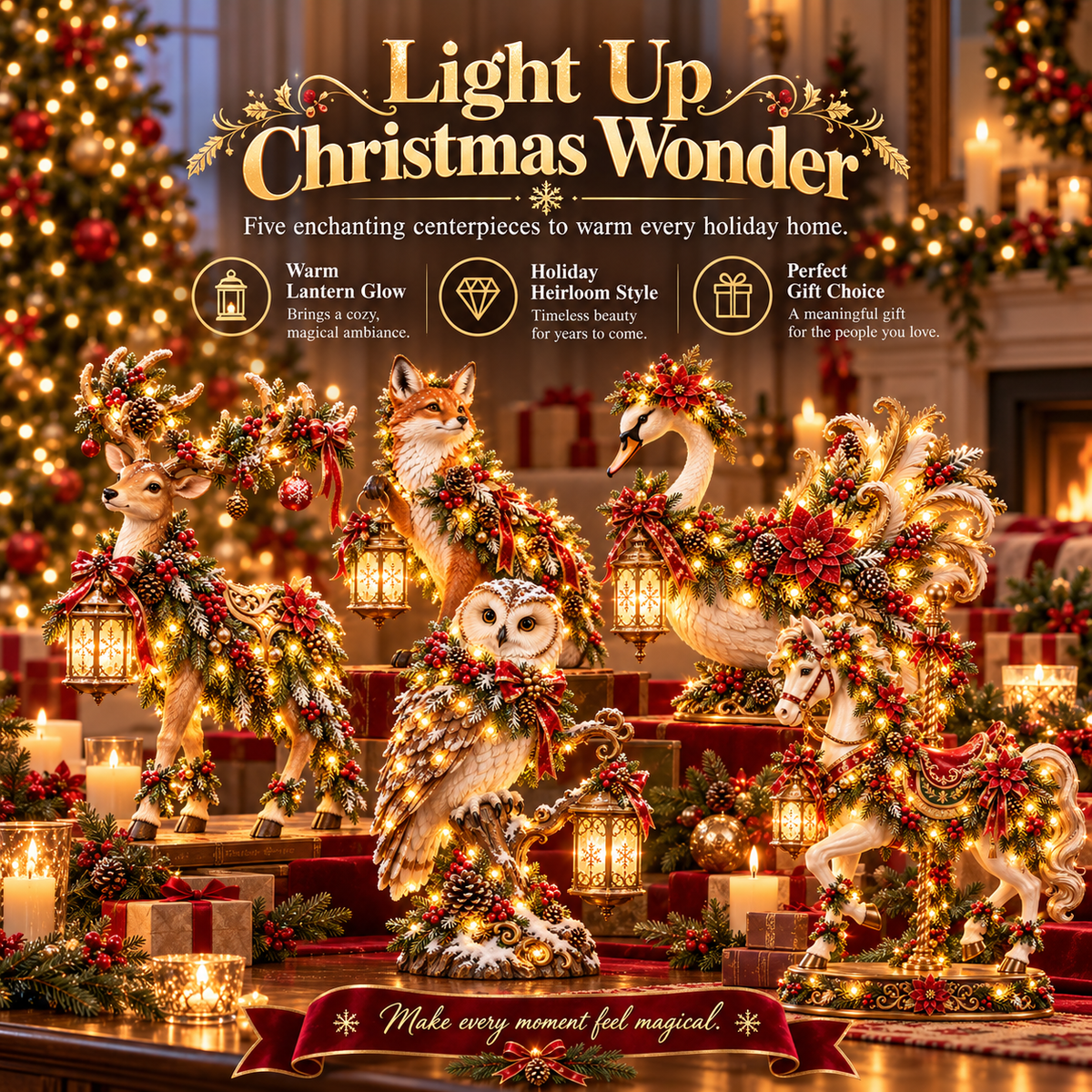 ✨ Enchanted Christmas Lantern Figurines — Bring Warmth, Wonder & Holiday Magic Home 🎄