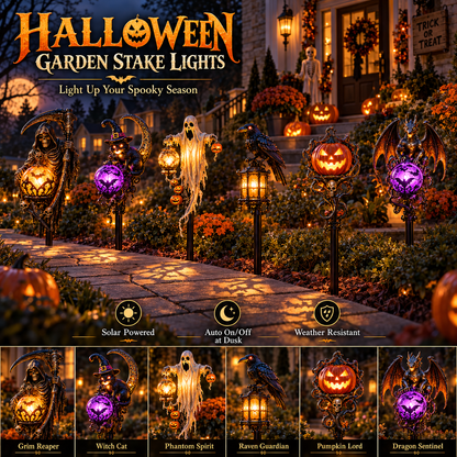 🎃 Haunted Pathway Guardians™ – Solar Halloween Garden Stake Light Collection