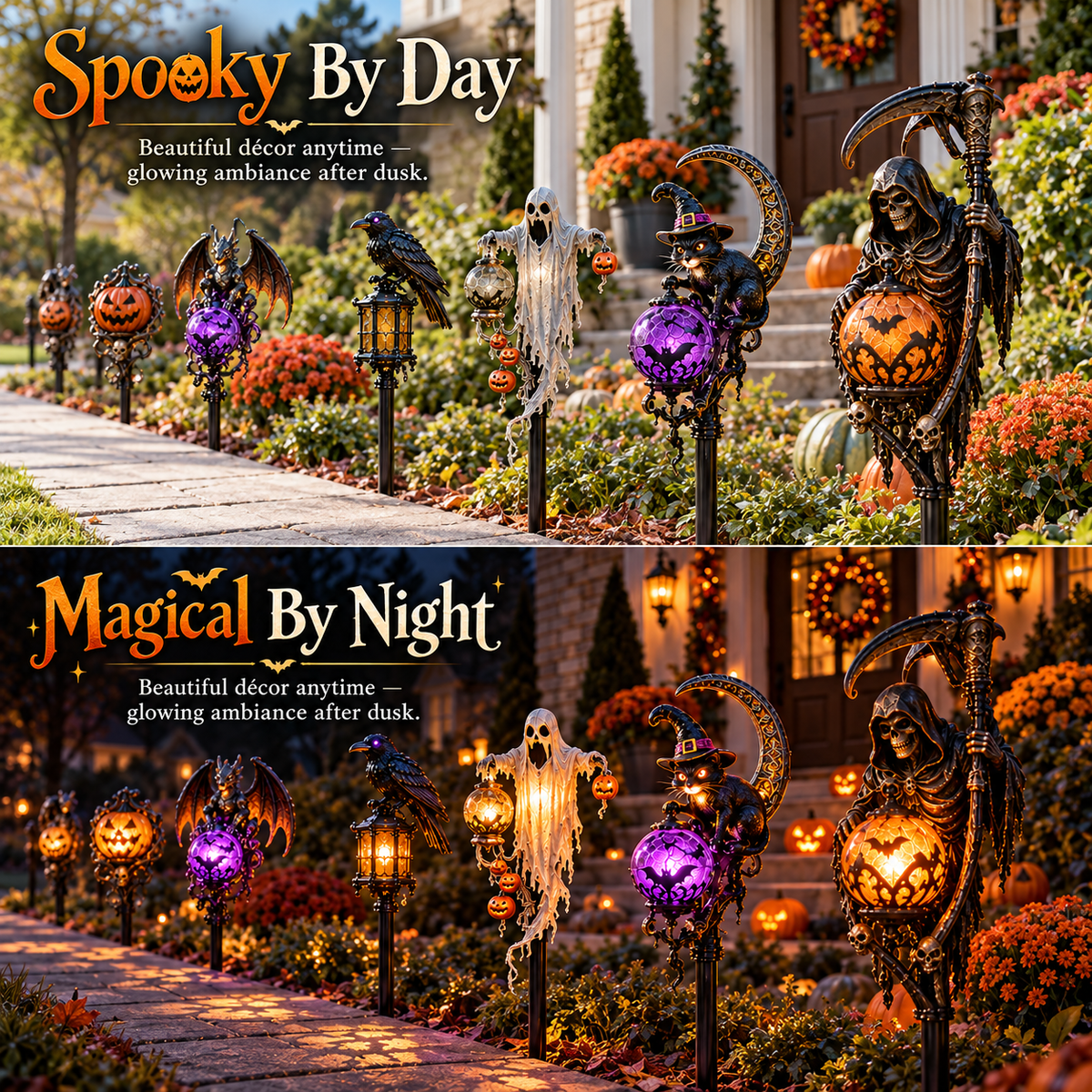 🎃 Haunted Pathway Guardians™ – Solar Halloween Garden Stake Light Collection