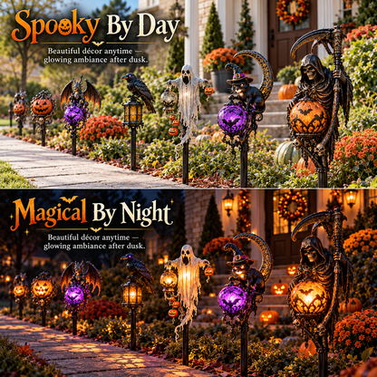 🎃 Haunted Pathway Guardians™ – Solar Halloween Garden Stake Light Collection