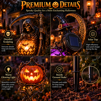 🎃 Haunted Pathway Guardians™ – Solar Halloween Garden Stake Light Collection