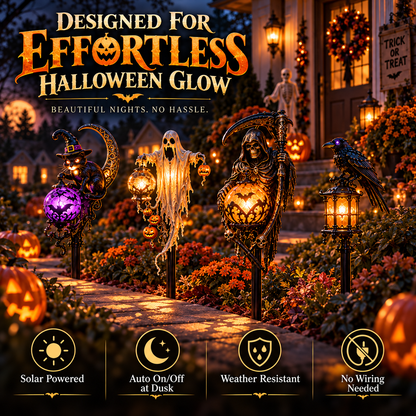 🎃 Haunted Pathway Guardians™ – Solar Halloween Garden Stake Light Collection