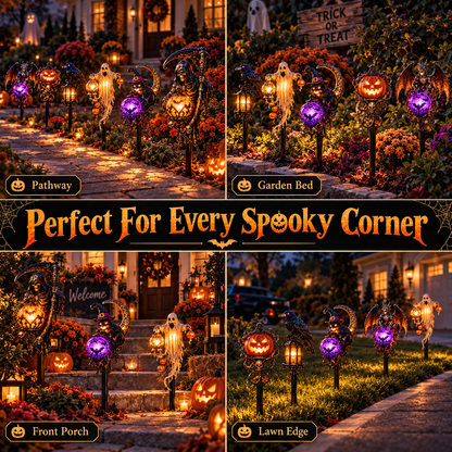 🎃 Haunted Pathway Guardians™ – Solar Halloween Garden Stake Light Collection