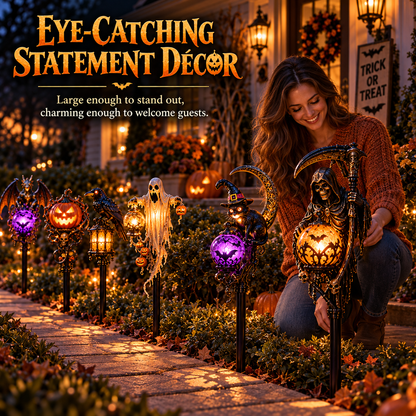 🎃 Haunted Pathway Guardians™ – Solar Halloween Garden Stake Light Collection