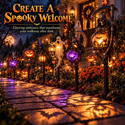 🎃 Haunted Pathway Guardians™ – Solar Halloween Garden Stake Light Collection