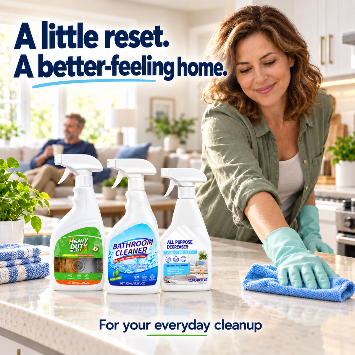 🧽 Whole Home Cleaning Bundle – 3-Bottle Set for Kitchen, Bathroom & More ✨