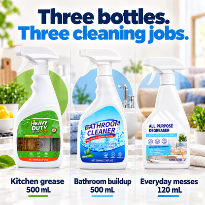 🧽 Whole Home Cleaning Bundle – 3-Bottle Set for Kitchen, Bathroom & More ✨