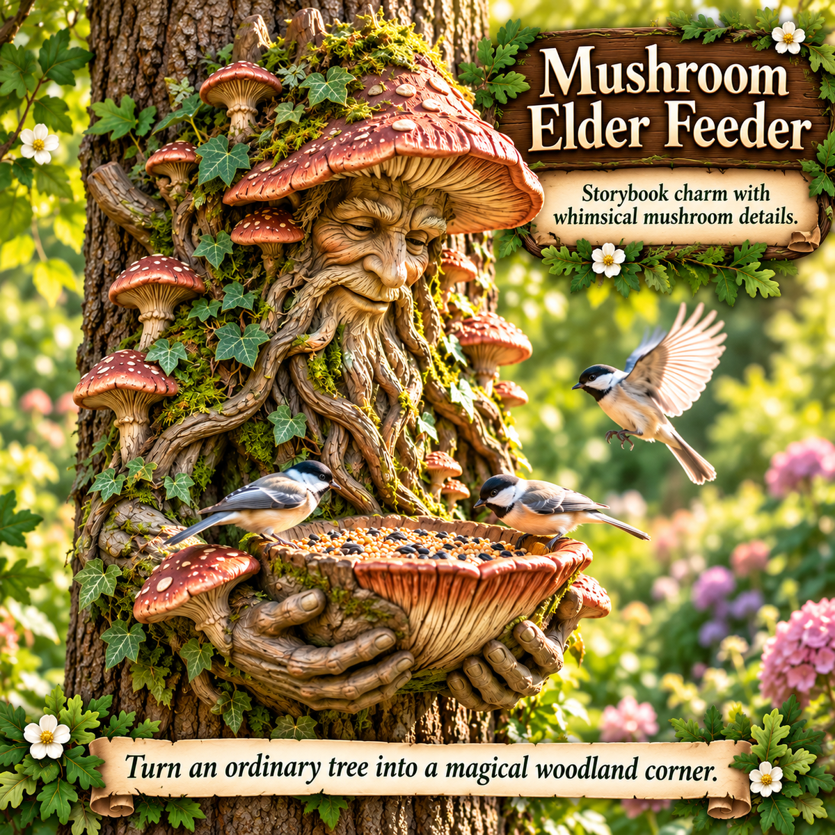 🌿 Woodland Guardian Bird Feeder Collection — Bring Storybook Magic to Your Garden 🐦