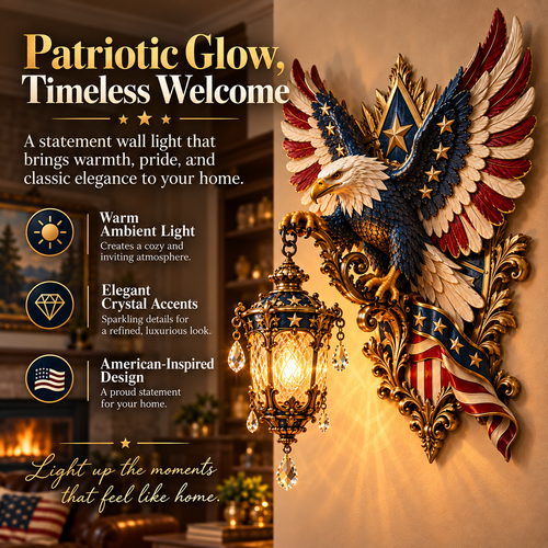 🦅 Freedom Eagle Lantern Wall Decor — Let American Pride Shine at Home ❤️