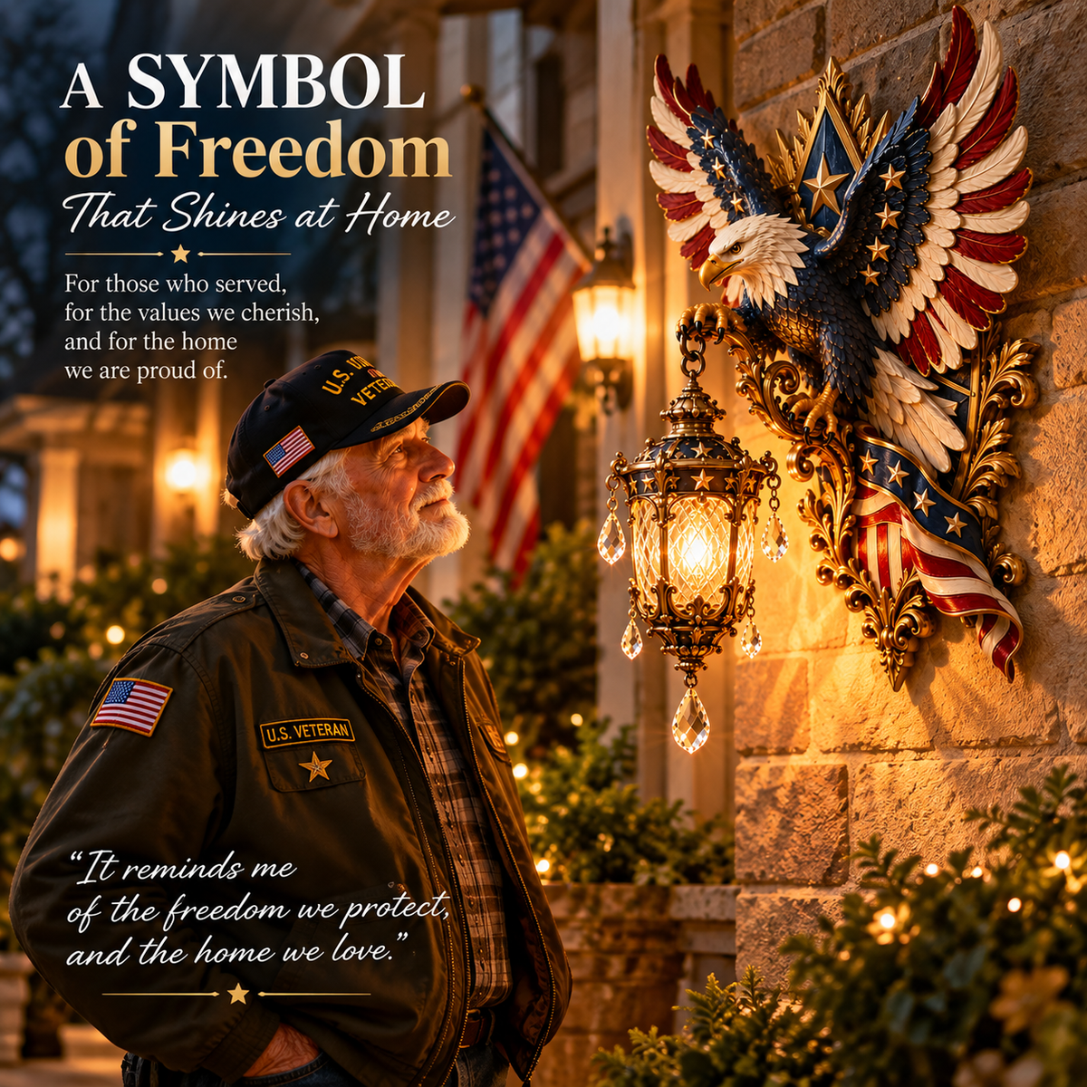 🦅 Freedom Eagle Lantern Wall Decor — Let American Pride Shine at Home ❤️