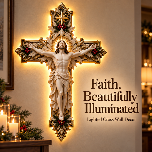 ✨ Holy Light Cross™ – Christmas Blessing Collection | Faith, Love & Protection for Your Home