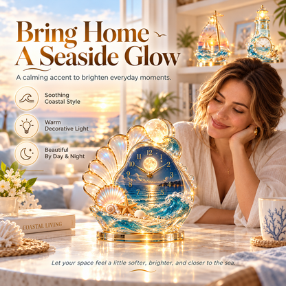 🌊 Coastal Glow Crystal Clock Collection — Bring the Beauty of the Sea Home ✨