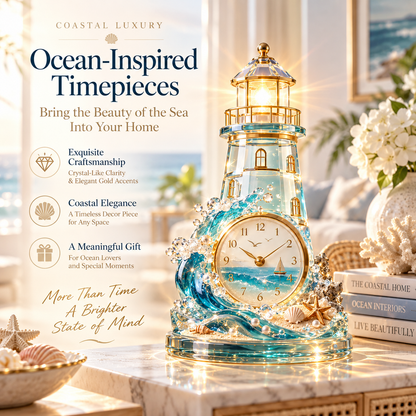 🌊 Coastal Glow Crystal Clock Collection — Bring the Beauty of the Sea Home ✨