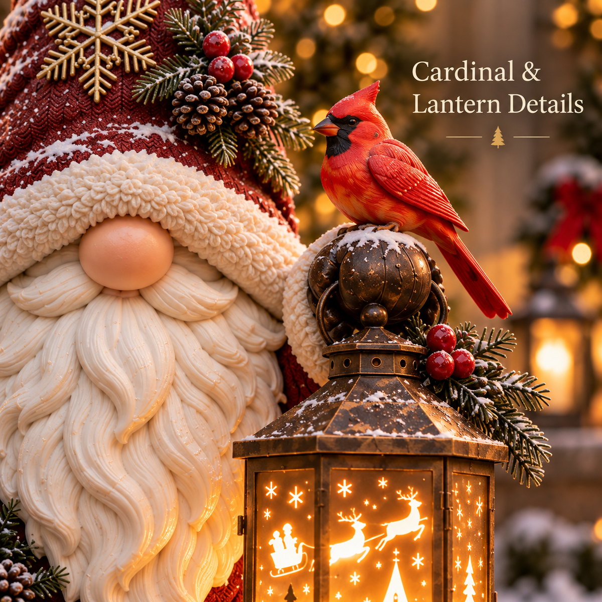 🎄✨ Christmas Gnome Lantern™ – Illuminated Winter Village Projection Decor
