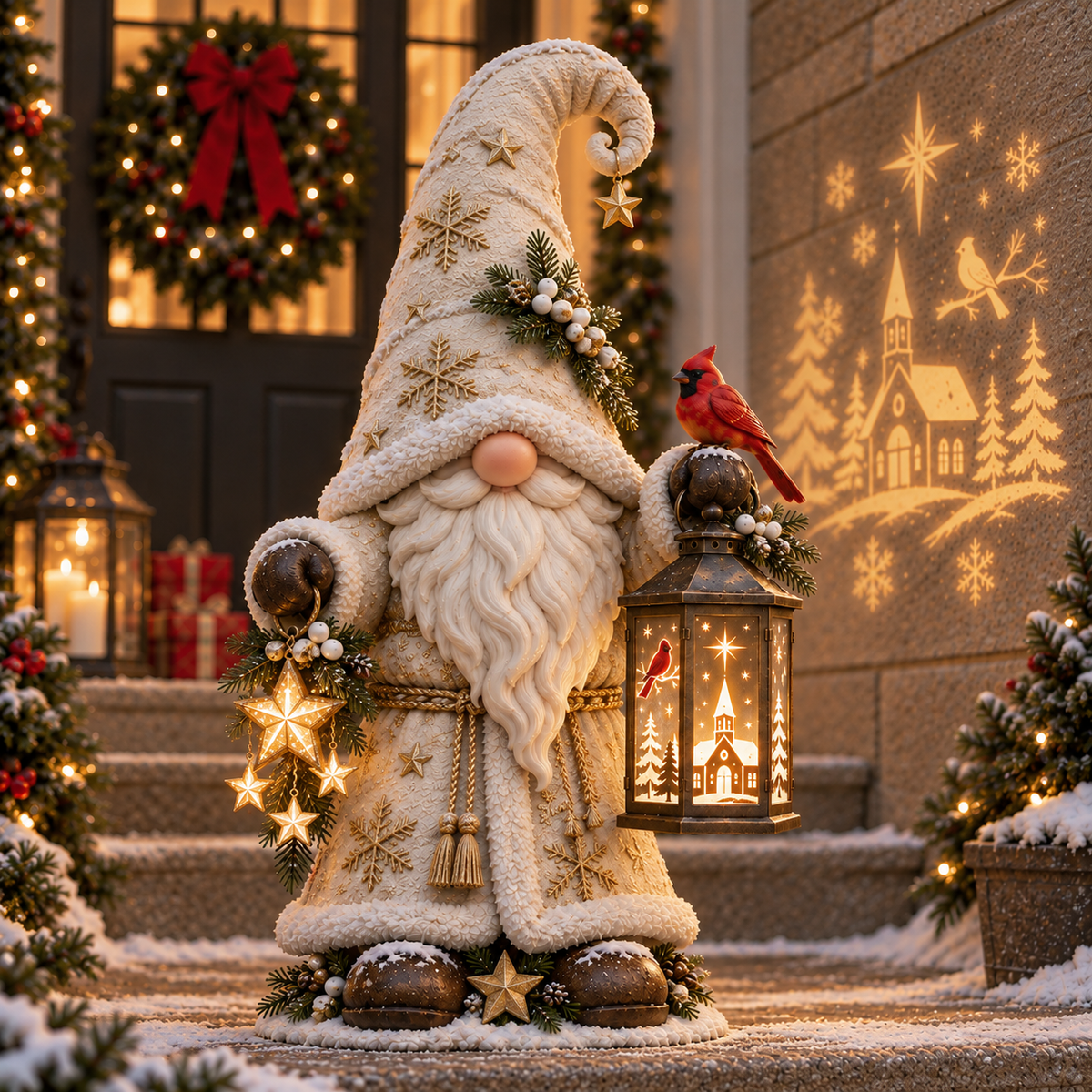 🎄✨ Christmas Gnome Lantern™ – Illuminated Winter Village Projection Decor