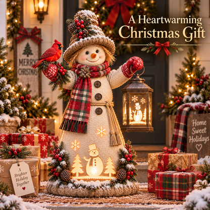 🎄✨ Christmas Scarecrow Glow™ – Light-Up Cardinal & Winter Lantern Porch Decor