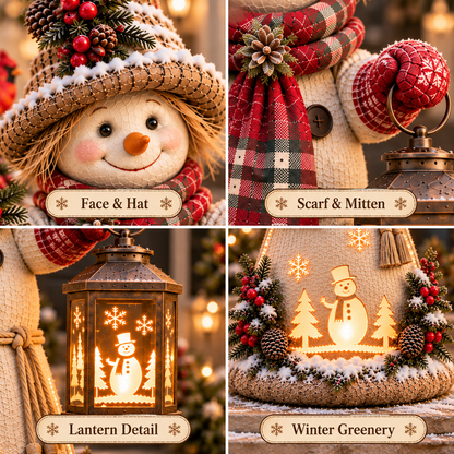 🎄✨ Christmas Scarecrow Glow™ – Light-Up Cardinal & Winter Lantern Porch Decor