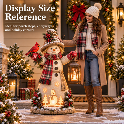 🎄✨ Christmas Scarecrow Glow™ – Light-Up Cardinal & Winter Lantern Porch Decor