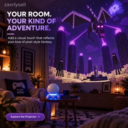 🎮 Pixel Fantasy Scene Projector – Ambient Decor for Gaming Rooms