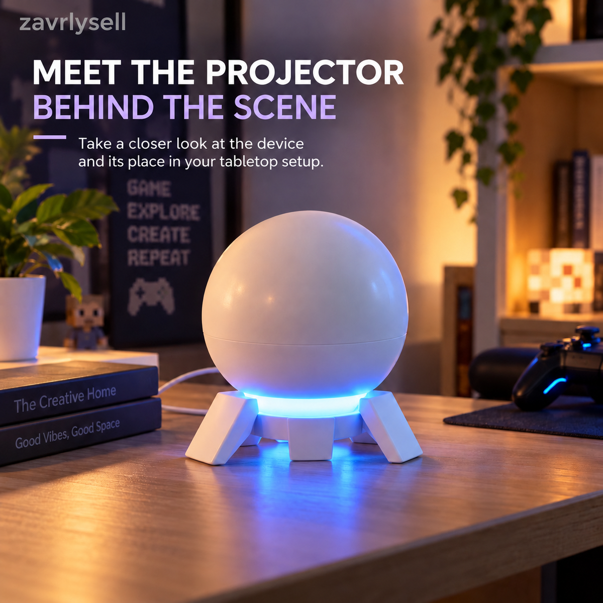 🎮 Pixel Fantasy Scene Projector – Ambient Decor for Gaming Rooms