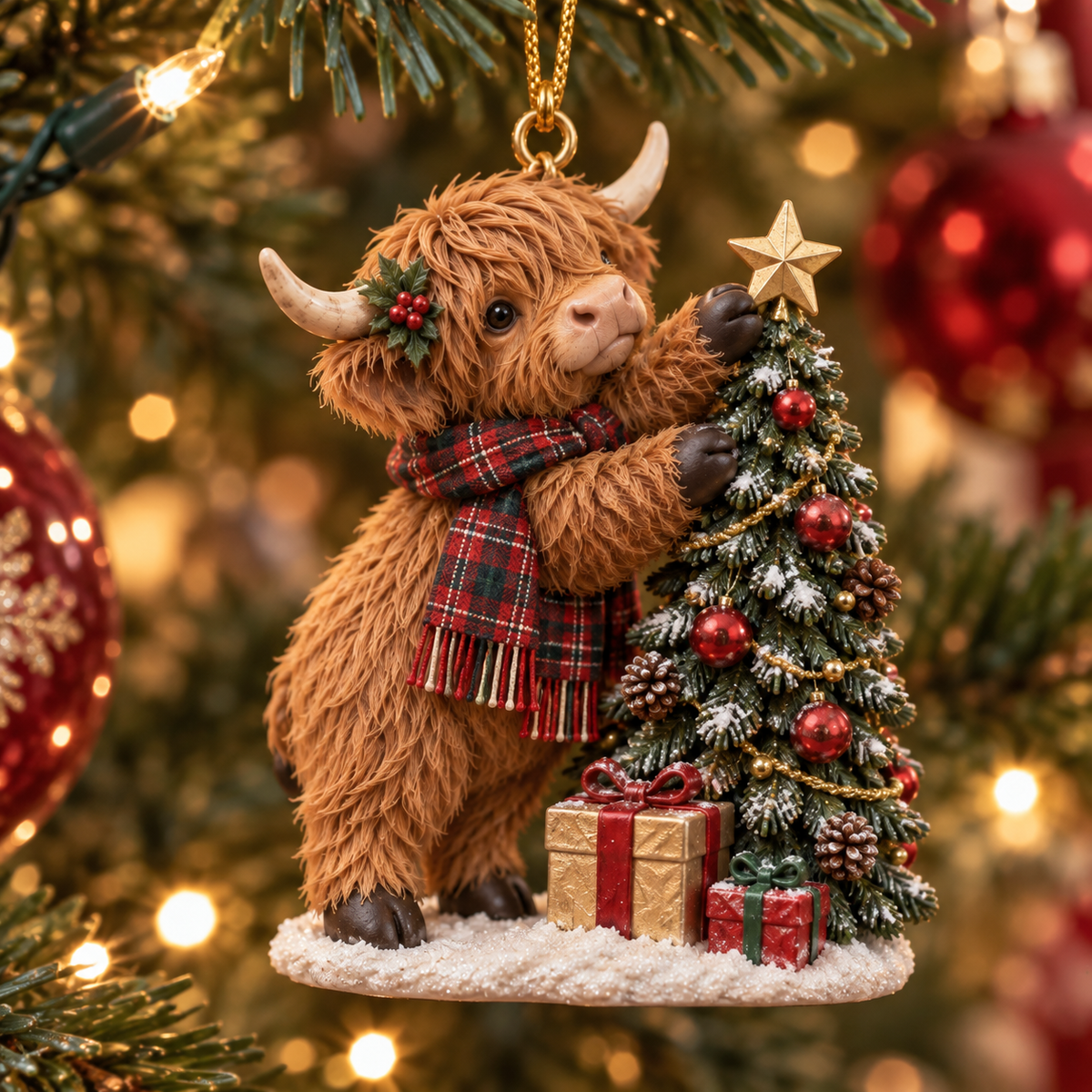 🎄🐮 Highland Hugs™ – Adorable Highland Cow Christmas Ornaments | 6 Festive Designs