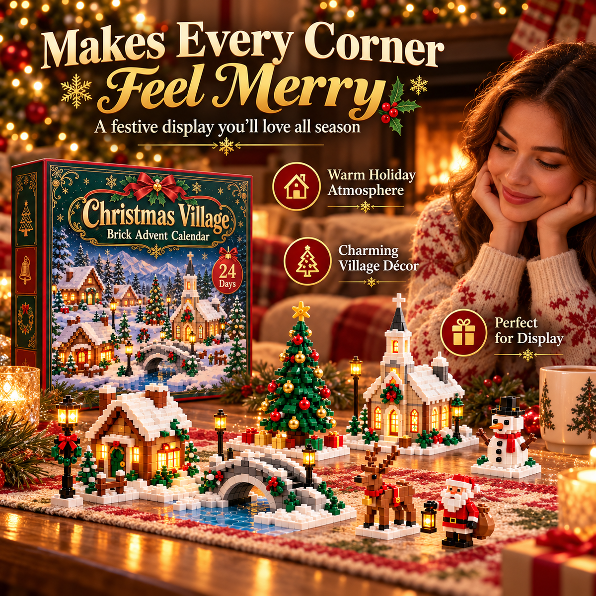🎄 Christmas Village Brick Advent Calendar — 24 Days of Buildable Holiday Surprises ✨