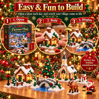 🎄 Christmas Village Brick Advent Calendar — 24 Days of Buildable Holiday Surprises ✨