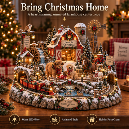 🎄🚂 Home for Christmas™ – Lighted Christmas Farm Village with Holiday Train & Animal Friends
