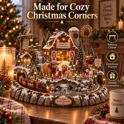 🎄🚂 Home for Christmas™ – Lighted Christmas Farm Village with Holiday Train & Animal Friends