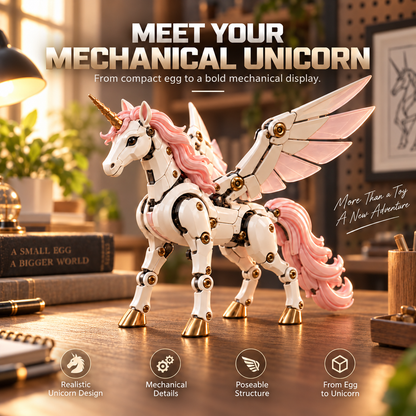 🌈🦄 2-in-1 Transforming Mechanical Unicorn Egg – Winged Fantasy Figure