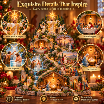 ✝️✨ The Life of Jesus™ – Lighted 3D Biblical Story Village | Six Sacred Moments, One Eternal Story