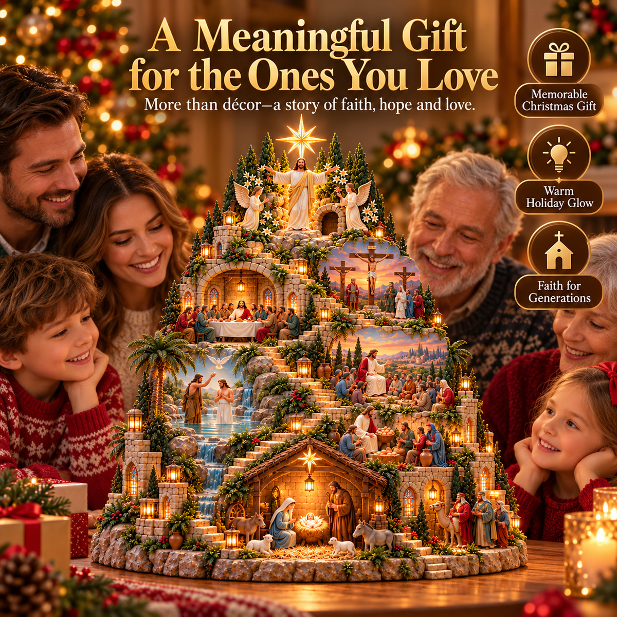 ✝️✨ The Life of Jesus™ – Lighted 3D Biblical Story Village | Six Sacred Moments, One Eternal Story